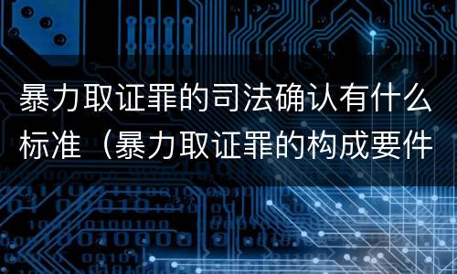 暴力取证罪的司法确认有什么标准（暴力取证罪的构成要件）