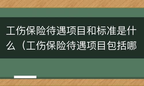 工伤保险待遇项目和标准是什么（工伤保险待遇项目包括哪些）