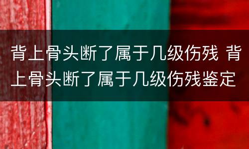 背上骨头断了属于几级伤残 背上骨头断了属于几级伤残鉴定