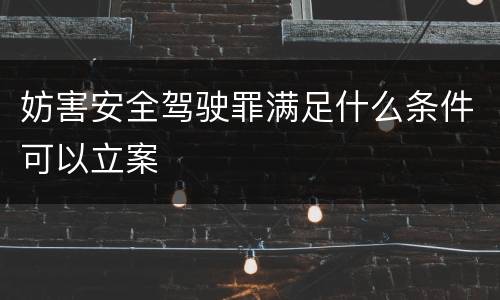 妨害安全驾驶罪满足什么条件可以立案