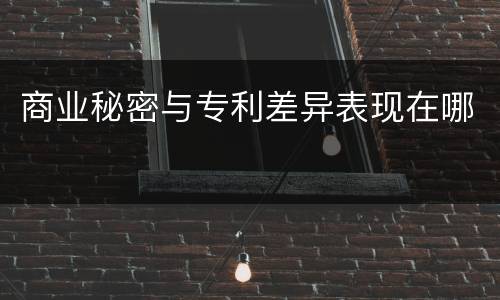 商业秘密与专利差异表现在哪