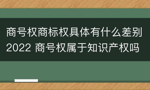 商号权商标权具体有什么差别2022 商号权属于知识产权吗