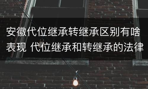 安徽代位继承转继承区别有啥表现 代位继承和转继承的法律定义