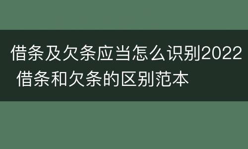 借条及欠条应当怎么识别2022 借条和欠条的区别范本