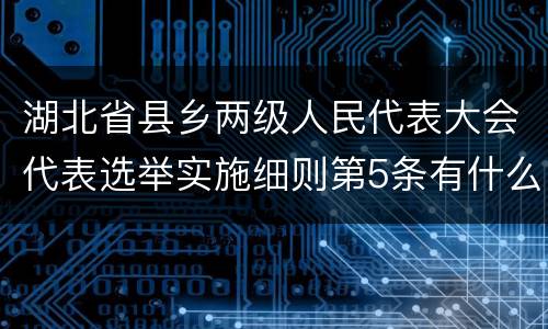 湖北省县乡两级人民代表大会代表选举实施细则第5条有什么规定
