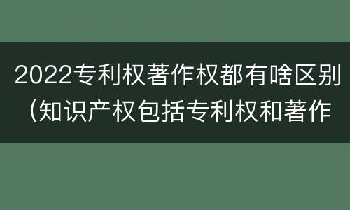 2022专利权著作权都有啥区别（知识产权包括专利权和著作权吗）