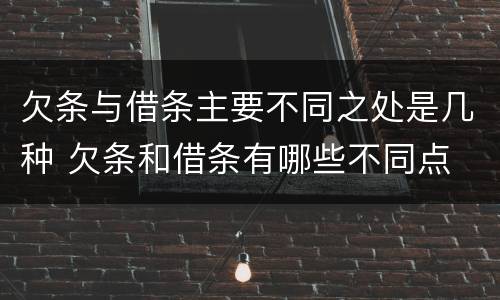 欠条与借条主要不同之处是几种 欠条和借条有哪些不同点