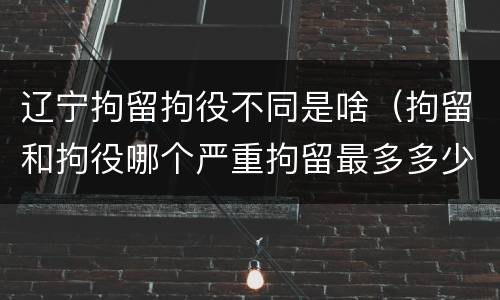 辽宁拘留拘役不同是啥（拘留和拘役哪个严重拘留最多多少天）