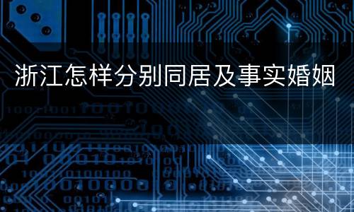 浙江怎样分别同居及事实婚姻