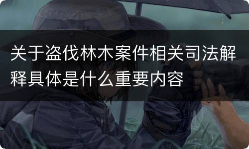 关于盗伐林木案件相关司法解释具体是什么重要内容