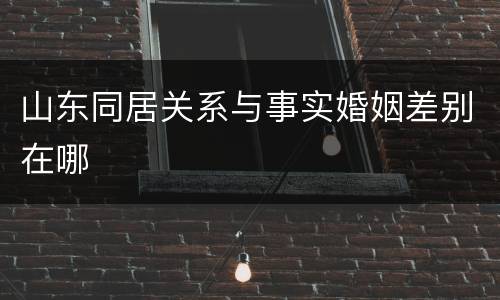 山东同居关系与事实婚姻差别在哪