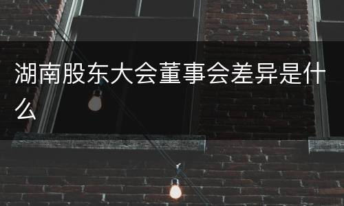 湖南股东大会董事会差异是什么