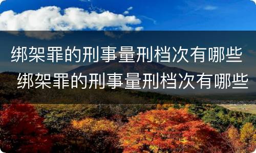 绑架罪的刑事量刑档次有哪些 绑架罪的刑事量刑档次有哪些