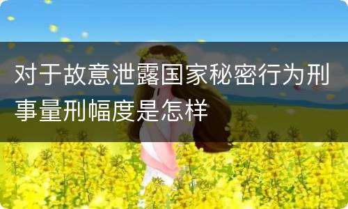 对于故意泄露国家秘密行为刑事量刑幅度是怎样
