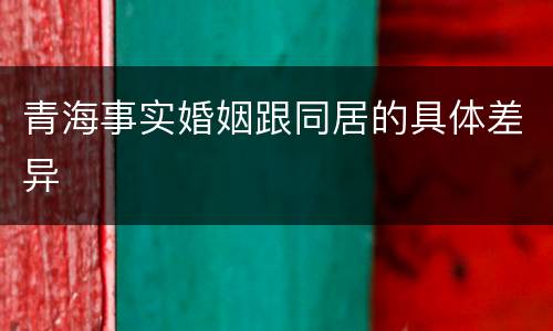 青海事实婚姻跟同居的具体差异