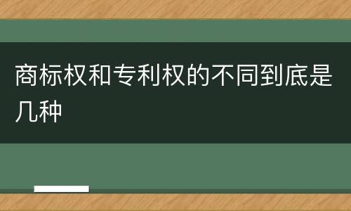 商标权和专利权的不同到底是几种