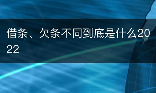 借条、欠条不同到底是什么2022