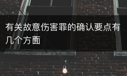 有关故意伤害罪的确认要点有几个方面