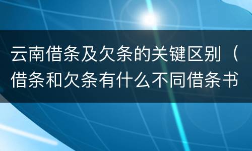 云南借条及欠条的关键区别（借条和欠条有什么不同借条书写）