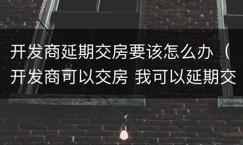 开发商延期交房要该怎么办（开发商可以交房 我可以延期交房吗）