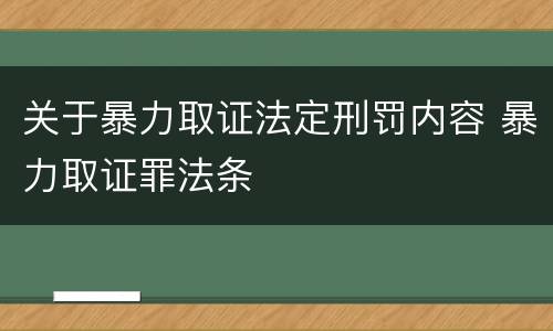 关于暴力取证法定刑罚内容 暴力取证罪法条