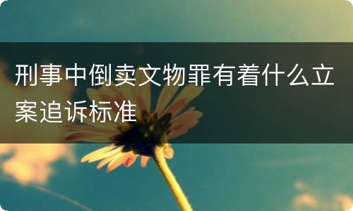 刑事中倒卖文物罪有着什么立案追诉标准