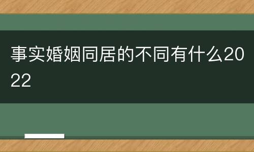 事实婚姻同居的不同有什么2022