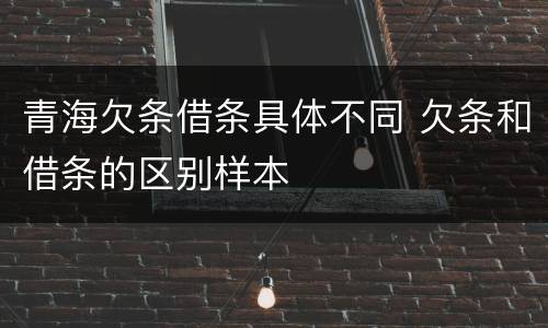 青海欠条借条具体不同 欠条和借条的区别样本