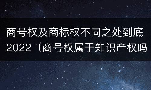商号权及商标权不同之处到底2022（商号权属于知识产权吗）