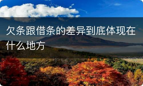 欠条跟借条的差异到底体现在什么地方