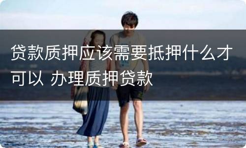 贷款质押应该需要抵押什么才可以 办理质押贷款