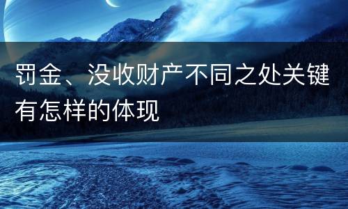 罚金、没收财产不同之处关键有怎样的体现