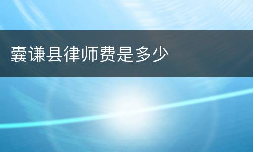 囊谦县律师费是多少