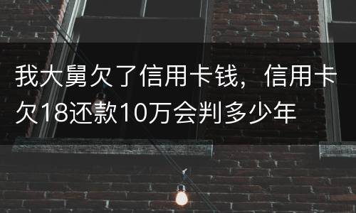 我大舅欠了信用卡钱，信用卡欠18还款10万会判多少年