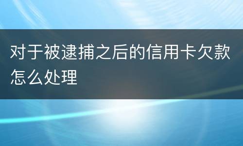 对于被逮捕之后的信用卡欠款怎么处理