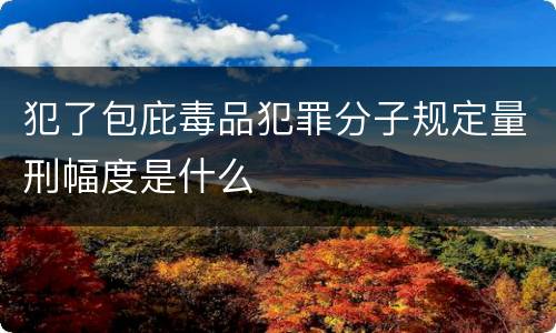 犯了包庇毒品犯罪分子规定量刑幅度是什么