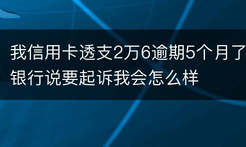 我信用卡透支2万6逾期5个月了银行说要起诉我会怎么样