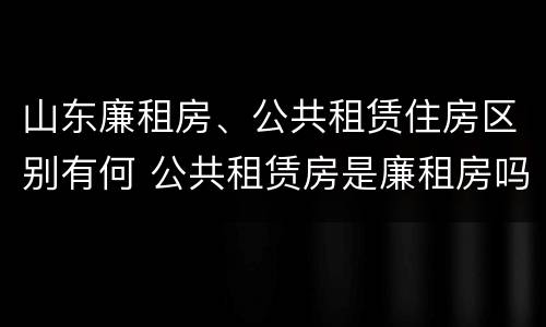 山东廉租房、公共租赁住房区别有何 公共租赁房是廉租房吗