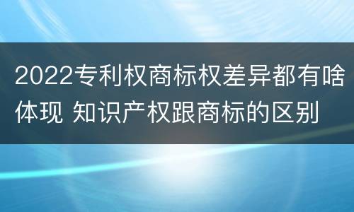 2022专利权商标权差异都有啥体现 知识产权跟商标的区别