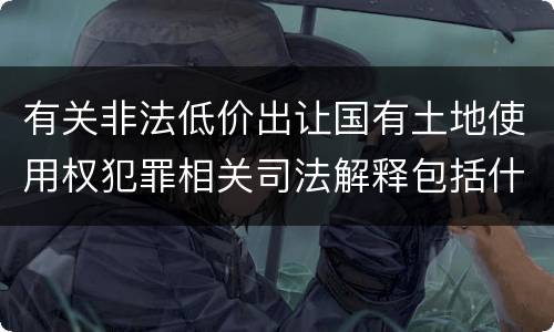 有关非法低价出让国有土地使用权犯罪相关司法解释包括什么主要内容