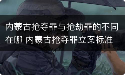 内蒙古抢夺罪与抢劫罪的不同在哪 内蒙古抢夺罪立案标准