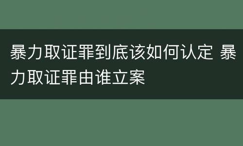 暴力取证罪到底该如何认定 暴力取证罪由谁立案