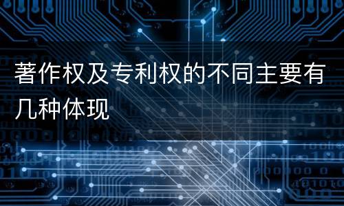 著作权及专利权的不同主要有几种体现