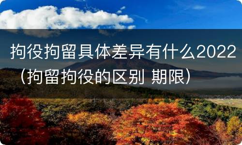 拘役拘留具体差异有什么2022（拘留拘役的区别 期限）