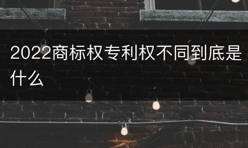 2022商标权专利权不同到底是什么
