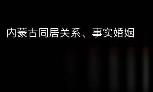 内蒙古同居关系、事实婚姻