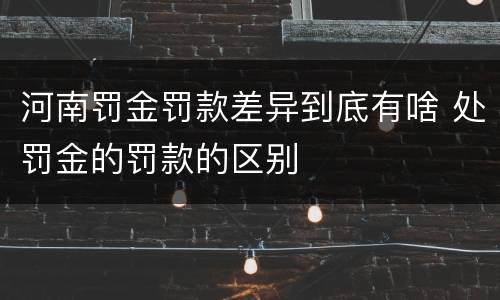 河南罚金罚款差异到底有啥 处罚金的罚款的区别