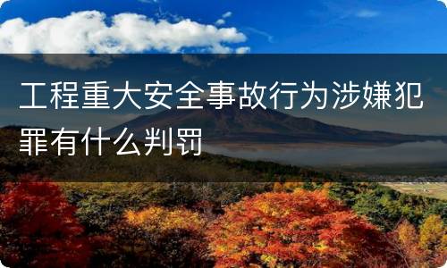 工程重大安全事故行为涉嫌犯罪有什么判罚