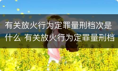 有关放火行为定罪量刑档次是什么 有关放火行为定罪量刑档次是什么规定