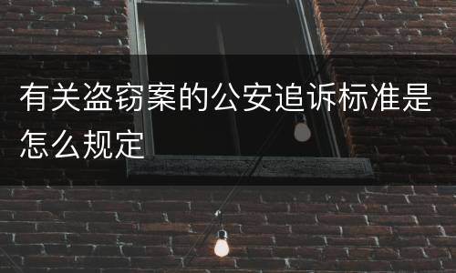 有关盗窃案的公安追诉标准是怎么规定